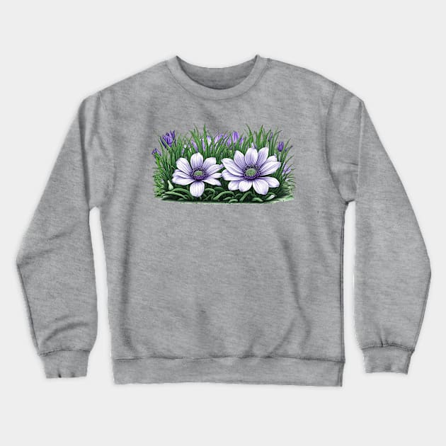 Anemone Flowers Crewneck Sweatshirt by XtremePizels